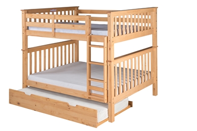 Mission Tall Bunk Bed Full over Full - Attached Ladder - Natural - with ...